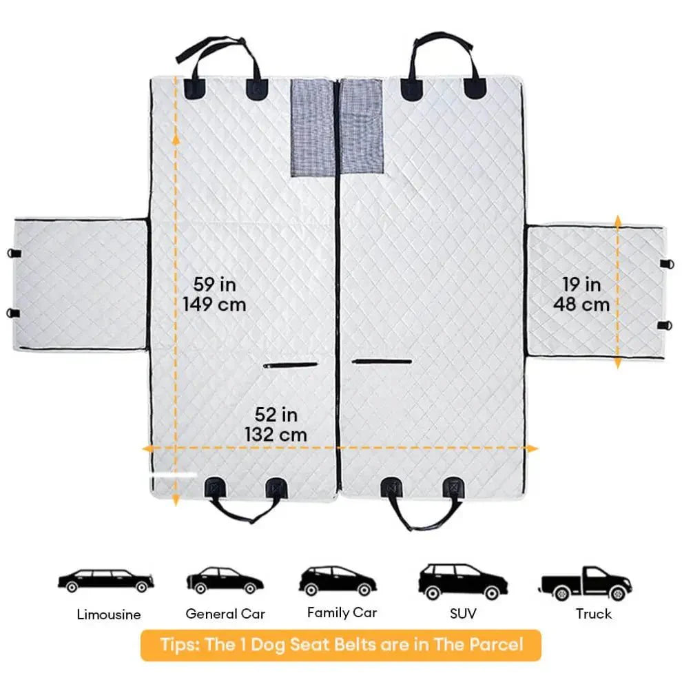 Dog Car Seat Cover & Hammock – Waterproof 6-in-1 Back Seat Protector, Washable